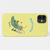 Cut green cricket insect cartoon illustratie Case-Mate iPhone case (Achterkant (horizontaal))