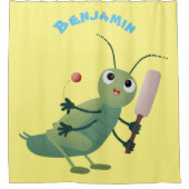 Cut green cricket insect cartoon illustratie douchegordijn (Voorkant)
