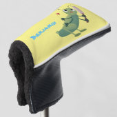 Cut green cricket insect cartoon illustratie golfheadcover (3/4 voorkant)