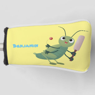 Cut green cricket insect cartoon illustratie golfheadcover