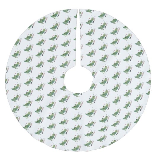 Cut green cricket insect cartoon illustratie kerstboom rok (Voorkant)