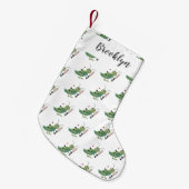Cut green cricket insect cartoon illustratie kleine kerstsok (Voorkant (Hangend))