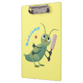Cut green cricket insect cartoon illustratie klembord (Links)
