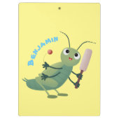 Cut green cricket insect cartoon illustratie klembord (Achterkant)