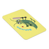 Cut green cricket insect cartoon illustratie magneet (Rechterzijde)