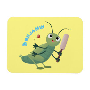 Cut green cricket insect cartoon illustratie magneet