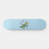 Cut green cricket insect cartoon illustratie persoonlijk skateboard (Horizontaal)