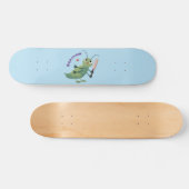 Cut green cricket insect cartoon illustratie persoonlijk skateboard (Horizontaal)
