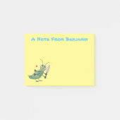 Cut green cricket insect cartoon illustratie post-it® notes (Voorkant)