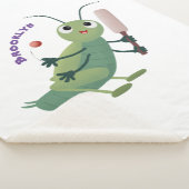 Cut green cricket insect cartoon illustratie sherpa deken (3/4)