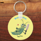 Cut green cricket insect cartoon illustratie sleutelhanger (Voorkant)