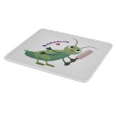 Cut green cricket insect cartoon illustratie snijplank (Hoek)