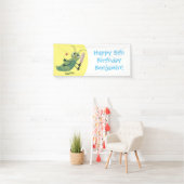 Cut green cricket insect cartoon illustratie spandoek (Insitu)