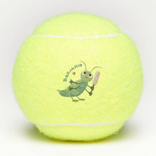 Cut green cricket insect cartoon illustratie tennisballen (Voorkant)