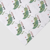 Cut green cricket insect cartoon illustratie tissuepapier (Detail)
