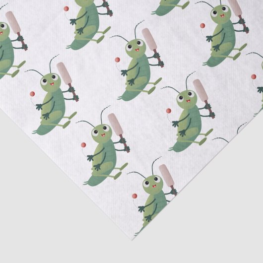 Cut green cricket insect cartoon illustratie tissuepapier (Detail)
