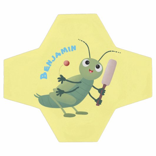 Cut green cricket insect cartoon illustratie voetbal (Enkel)