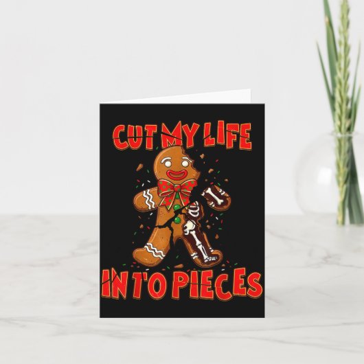 Cut My Life Into Eces Gingerbread Christmas Elder  Kaart (Voorkant)
