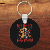 Cut My Life Into Eces Xmas Gingerbread Funny Chris Sleutelhanger (Voorkant)