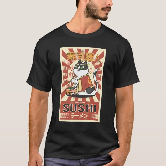 Cut Neko Sushi Kat T-shirt (Voorkant)