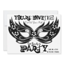 "Cut Out Mask" Masker feestuitnodigingen