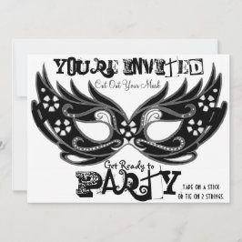 "Cut Out Mask" Masker feestuitnodigingen Kaart
