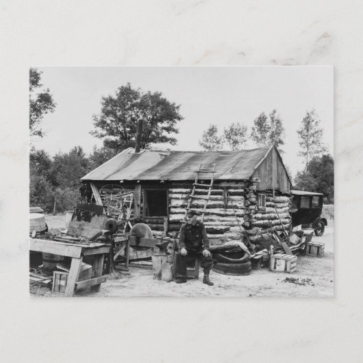 Cut-Over Land Farmer, 1937 Briefkaart (Voorkant)