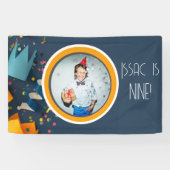 Cut Paper Art Custom Foto en Naam Leeftijd Banner (Horizontaal)