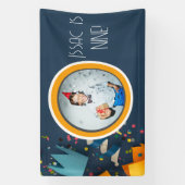 Cut Paper Art Custom Foto en Naam Leeftijd Banner (Verticaal)