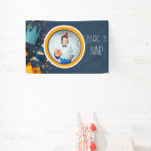 Cut Paper Art Custom Foto en Naam Leeftijd Banner (Insitu)