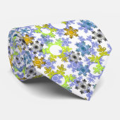 Cut paper snowflakes multicolored on white  stropdas (Opgerold)