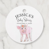 Cut Piggy Waterverf Baby shower Boho Meisje Bedankjes Labels (Achterkant)