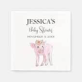 Cut Piggy Waterverf Baby shower Boho Meisje Servet (Voorkant)
