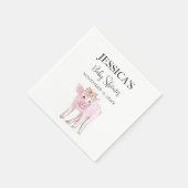 Cut Piggy Waterverf Baby shower Boho Meisje Servet (Hoek)