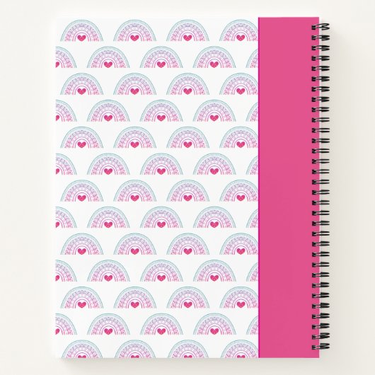 Cut Pink Boho Rainbow Girl Notitieboek (Achterkant)