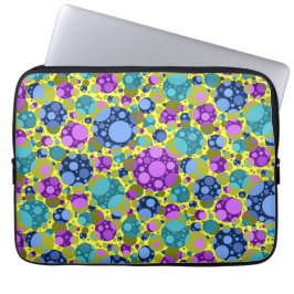 Cut Polka Dots Pattern in Roze Blauw Blauwgroen - Laptop Sleeve