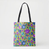 Cut Polka Dots Pattern in Roze Blauw Blauwgroen - Tote Bag (Voorkant)