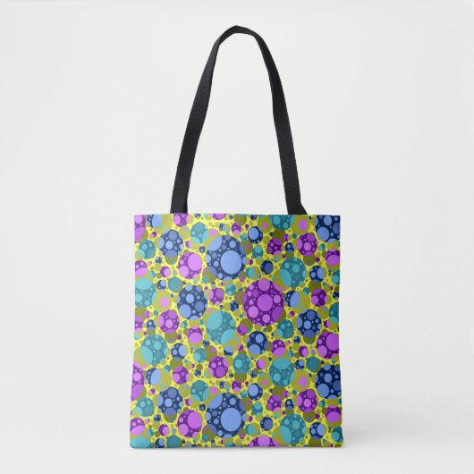 Cut Polka Dots Pattern in Roze Blauw Blauwgroen - Tote Bag (Voorkant)