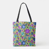 Cut Polka Dots Pattern in Roze Blauw Blauwgroen - Tote Bag (Achterkant)