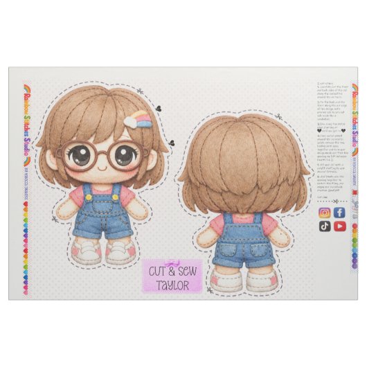 Cut & Sew knuffel kindernaaien voor beginners Stof (Fat Quarter)