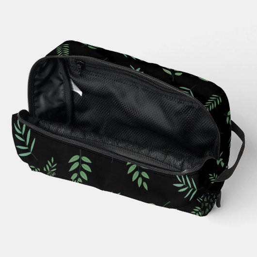 Cut & Sew Leaf Print Toilettas voor Reizen Toilettasje (Open)