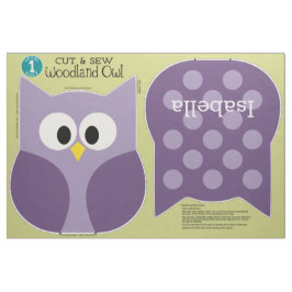 Cut & Sew Woodland Owl Gevulde Dier Custom Name Stof