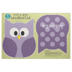 Cut & Sew Woodland Owl Gevulde Dier Custom Name Stof