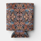 Cut Tree Logs Stacked Together Pattern Photograph Blikjeskoeler (Voorkant)