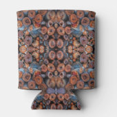 Cut Tree Logs Stacked Together Pattern Photograph Blikjeskoeler (Achterkant)