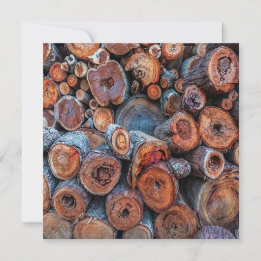 Cut Tree Logs Stacked Together Pattern Photograph Kaart (Voorkant)