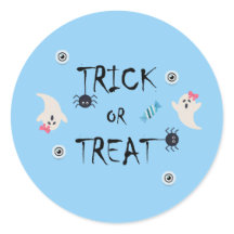 CUT TRICK OR TREAT HALLOWEEN STICKER | BLAUWE GEes