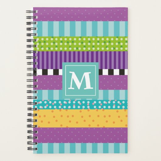 Cutaanstaven en Stippen monogram Planner (Voorkant)
