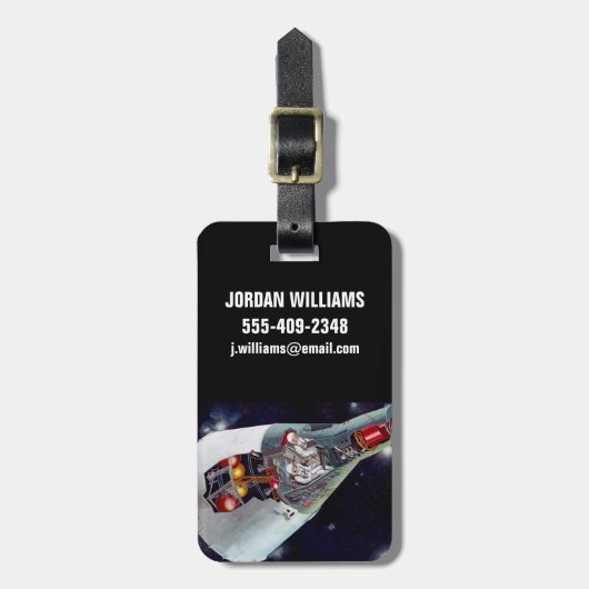 Cutaway is een tweekoppige Gemini-ruimtesonde tijd Bagagelabel (Voorkant verticaal)