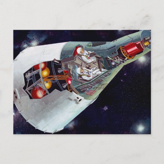 Cutaway is een tweekoppige Gemini-ruimtesonde tijd Briefkaart (Voorkant)